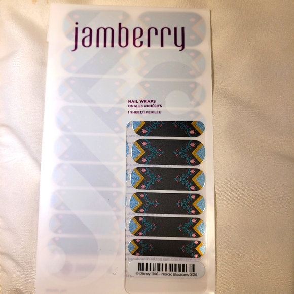 Jamberry Nail Wraps, NWT, Disney, 11A6, Nordic Blossoms, 0316 Manicure - Picture 2 of 13